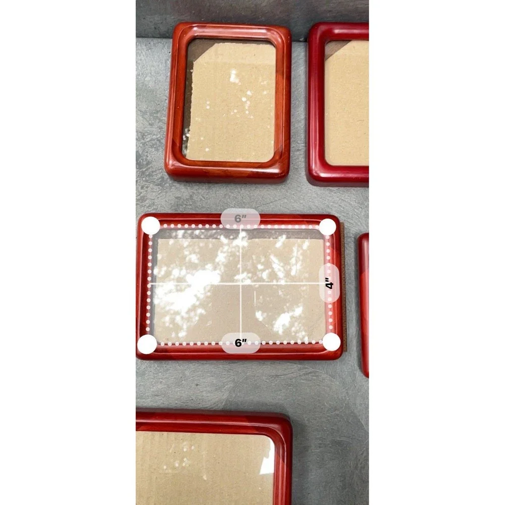 Lot of 11 Fetco Red Wood Picture Frames Vintage Gallery Set Handcraf In Thailand